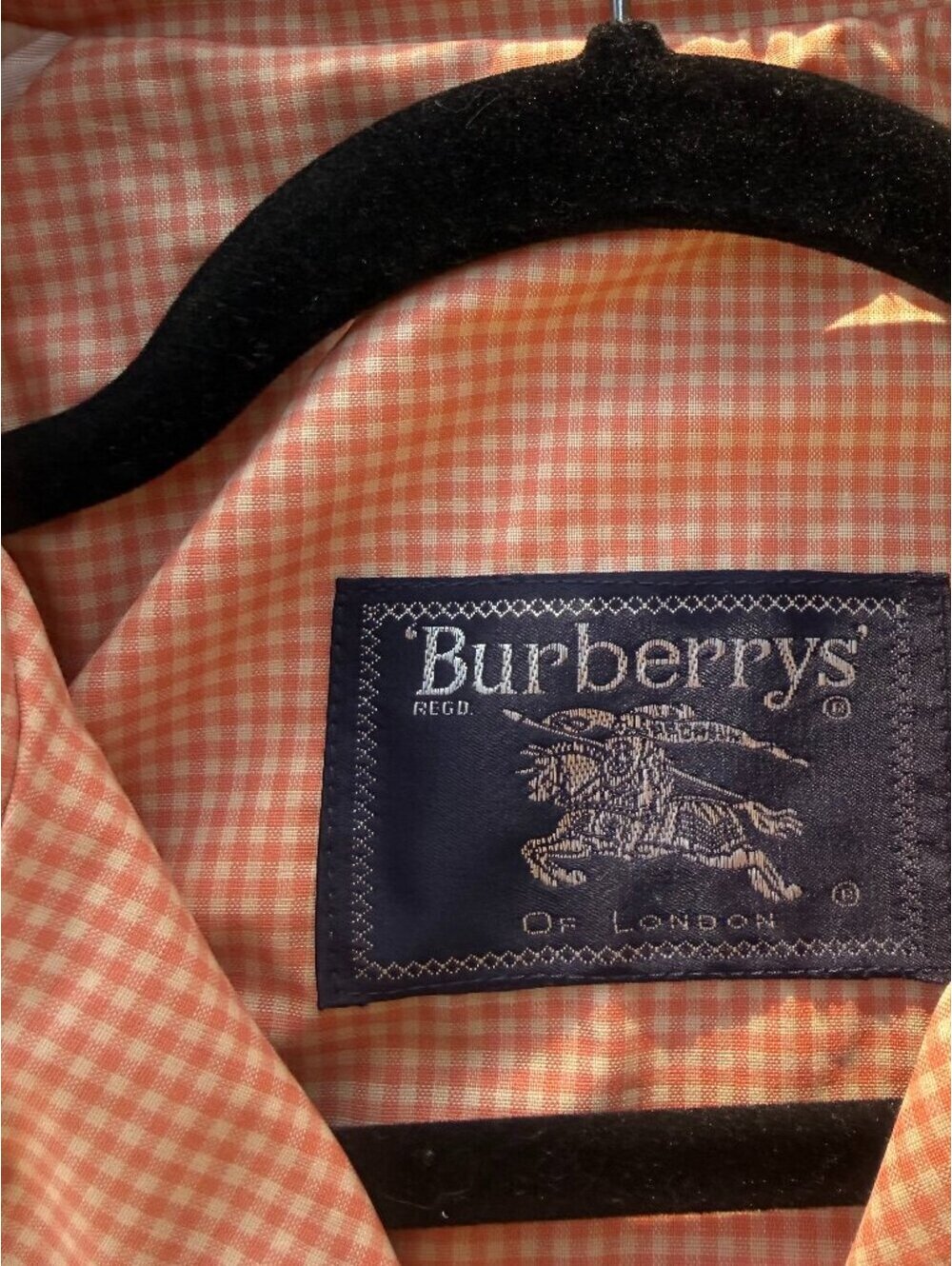 Vintage Burberrys London Orange Gingham Trench Coat 8 Long Belted Rare - Picture 4 of 6